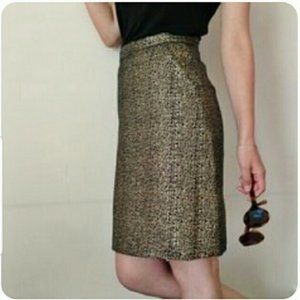 New Tucker For Target Gold Jacquard Pencil Skirt Size 3